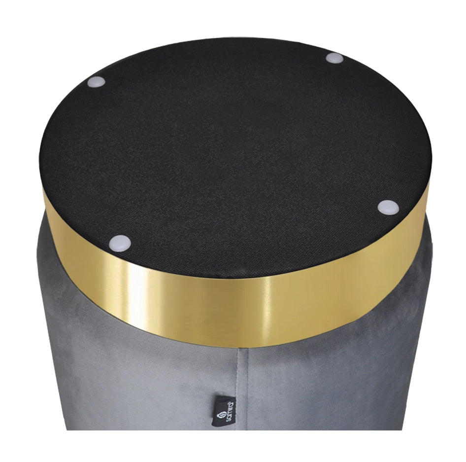 Pouf in velluto grigio, poggiapiedi - Zivago - PO01ZIBM