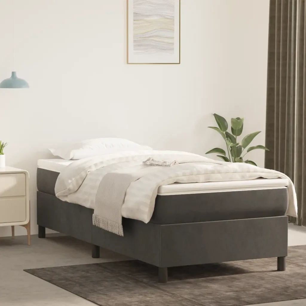 Giroletto senza Materasso Grigio Scuro 80x200 cm Velluto