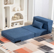 Poltrona letto pieghevole 3 in 1 blu scuro con cuscino