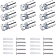 Accessori di montaggio - Spacers in acciaio inossidabile - 12 pezzi - 19 x 30 mm - Per segnalazioni in vetro/acrilico