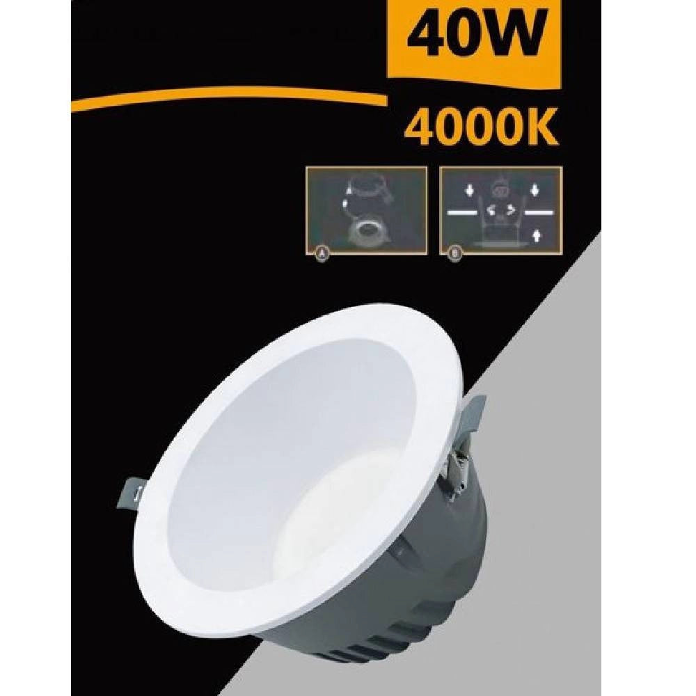 Trade Shop - Faretto Smd Led Da Incasso Rotondo 40 W 4000 Lm Luce Bianca 6500k 4000k Gl-ag40 -