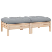 Divano da Giardino a 2 Posti con Cuscini Grigi Massello di Pino cod mxl 73492