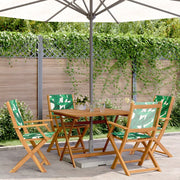 Set Pranzo da Giardino 5 pz Foglie in Tessuto e Legno Massello 3281836