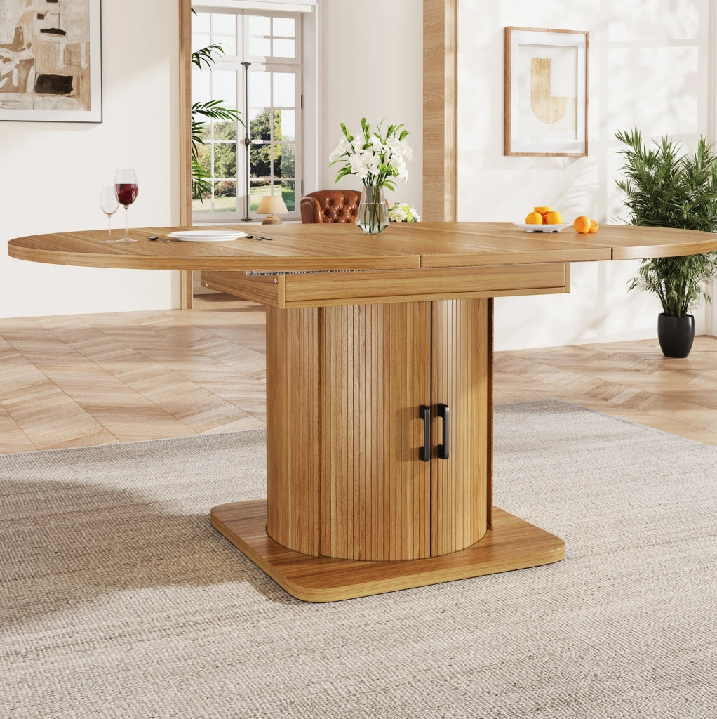 Tavolo estensibile multifunzione in MDF nero-marrone 118-158 cm