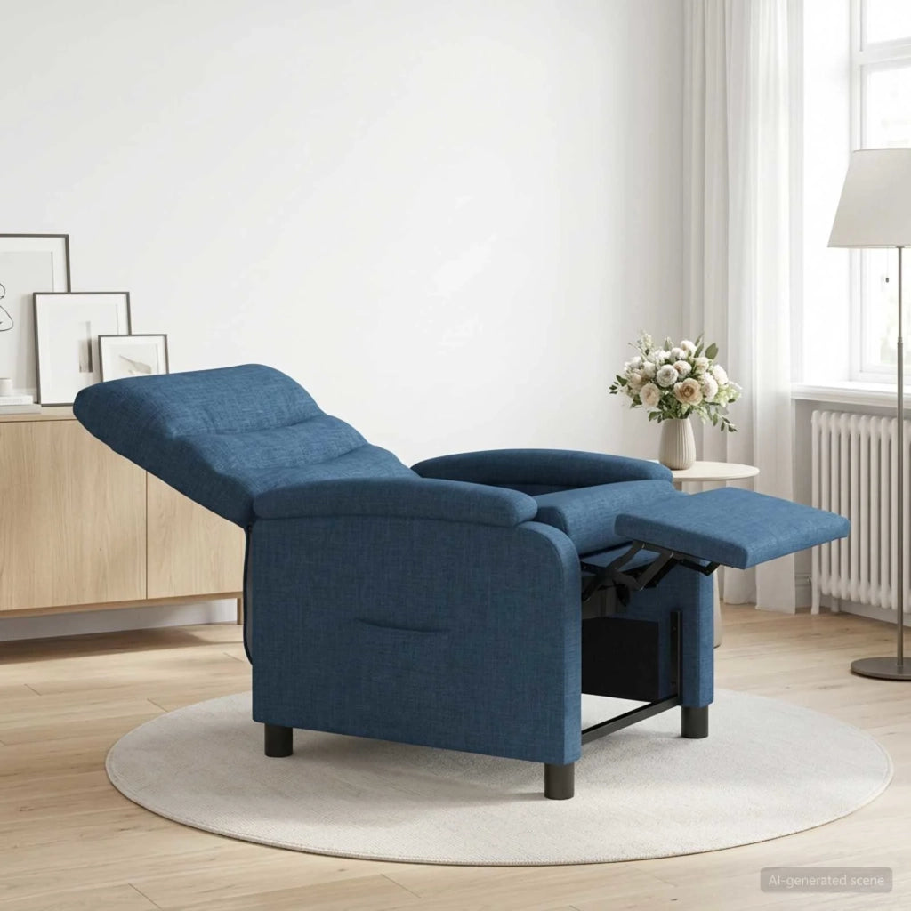 Divano Sedia-Poltrona reclinabile Blu Tessuto 991237