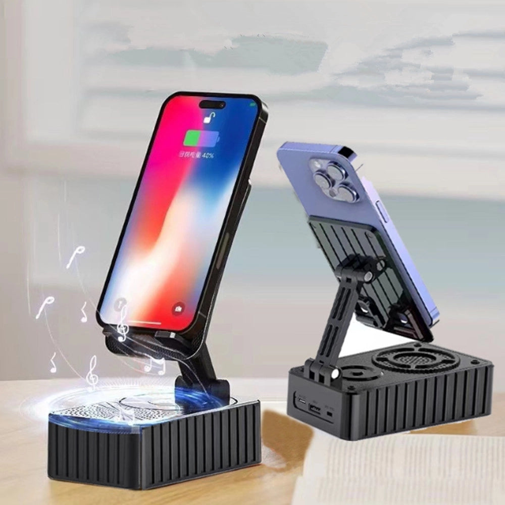 Trade Shop - Supporto Per Cellulare Con Altoparlante Wireless Portatile Regolabile Scrivania Kms-z513 -