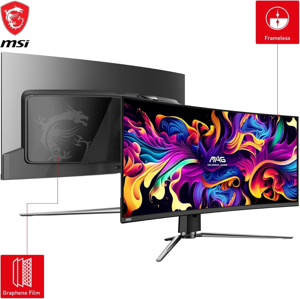 MAG 341CQP QD-OLED Monitor Gaming Curvo UWQHD 34", Quantum Dot OLED (3440x1440), 175Hz / 0.03ms, 99% DCI-P3, ΔE≤2, DisplayHDR True Black 400, KVM, DP 1.4a, HDMI 2.1, USB Type-C