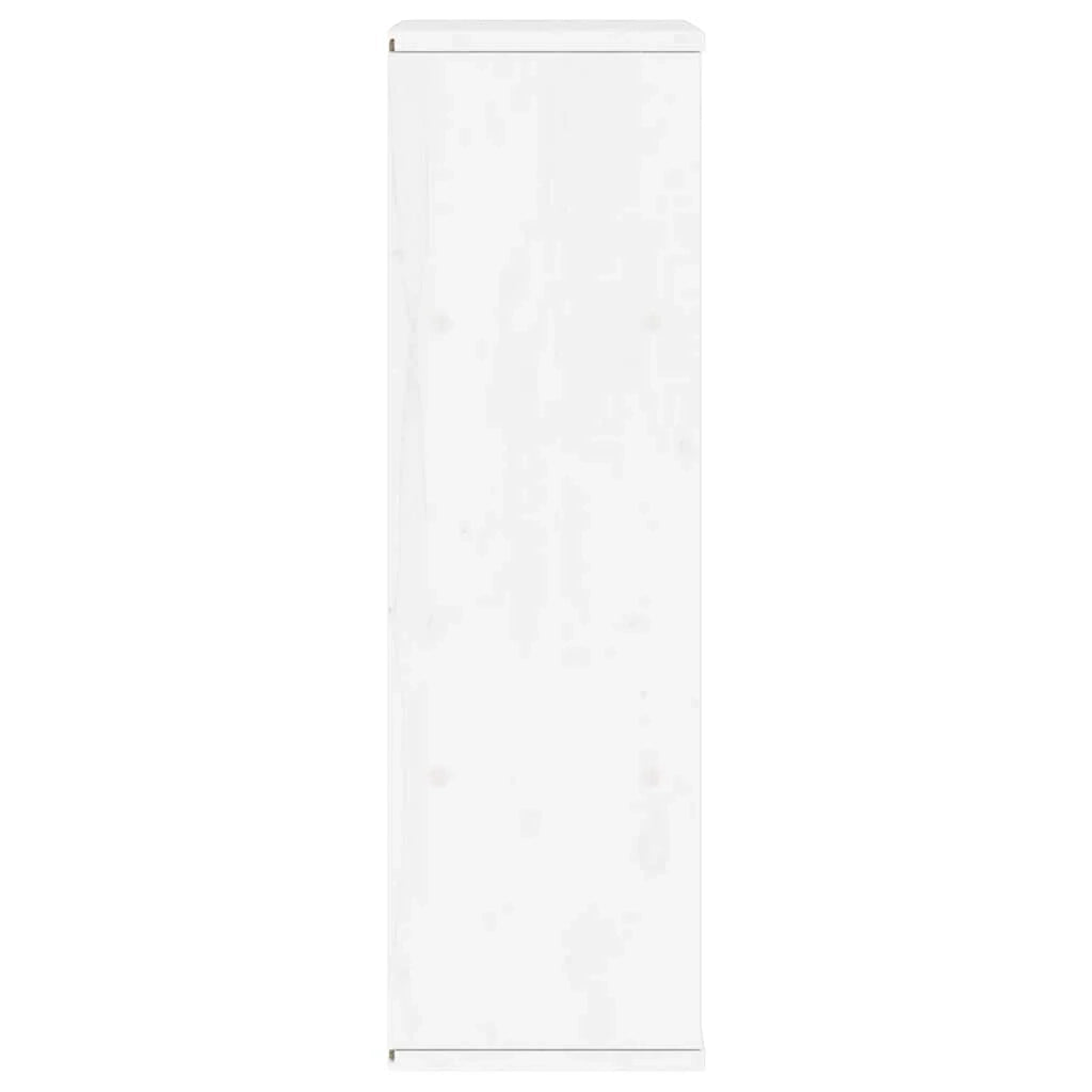 Mobiletto laterale in legno massello di pino 40 x 24 x 79 cm ampio spazio di archiviazione stile rustico finitura legno bianco 02_0058045