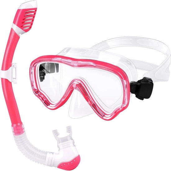Duikbracciale per bambini con boccia secca e proprietà anti-leak e anti-condens - set di immersione professionale per respirare facilmente - set di snorkel con bocchino morbido per immersioni e snorkeling - attività acquatiche. Maschera di snorkel.