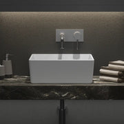 Lavabo da appoggio quadrato 39,5x39,5x14 cm Bianco