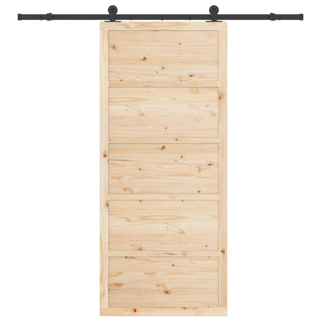 Porta scorrevole Naturale 100 x 208 cm Legno Massello di Pino
