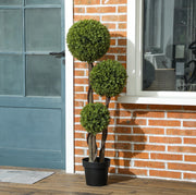 Pianta artificiale di bosso 115 cm in plastica verde con vaso, senza montaggio