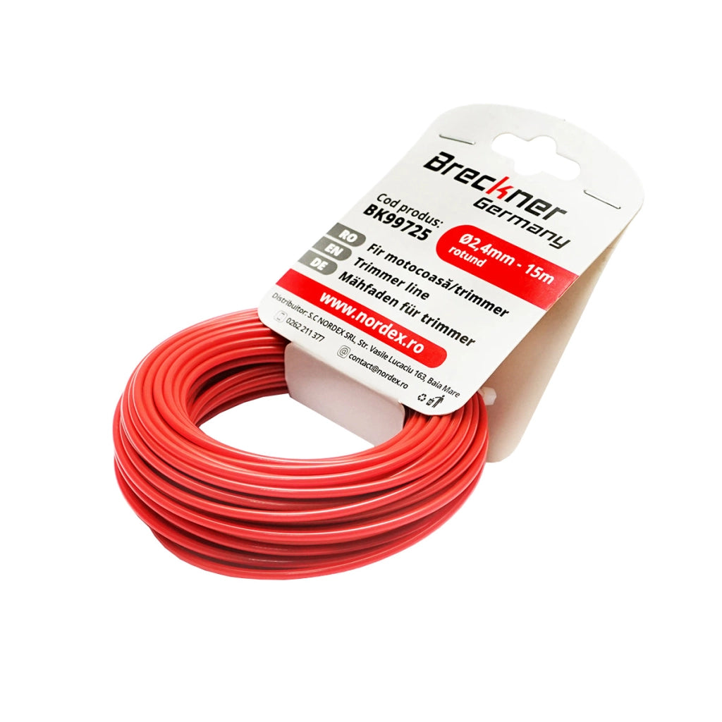 Filo per decespugliatore tondo, 2,4 mm x 15 m Breckner Germany