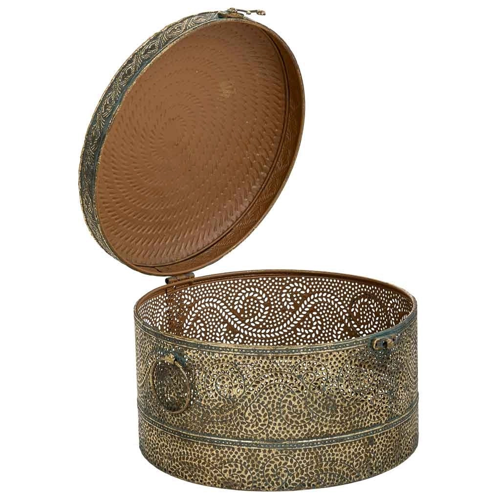 Set di 2 scatole in metallo dorato