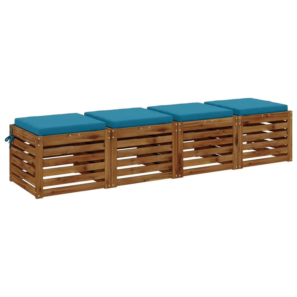 Cuscini per Sedia in 4 Pezzi SOEST 4 pz 100% Poliestere Azzurro 944461