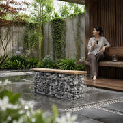 Garden Bench Made Of Gabions, 103x31.5x42 Cm, Solid Pine Wood