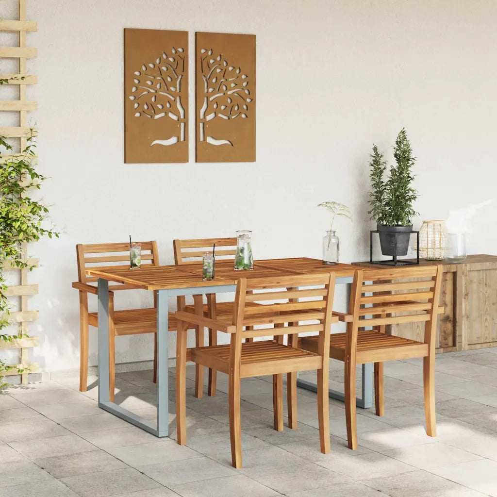 Tavolo da Giardino Grigio 140 x 80 x 75 cm 4010594