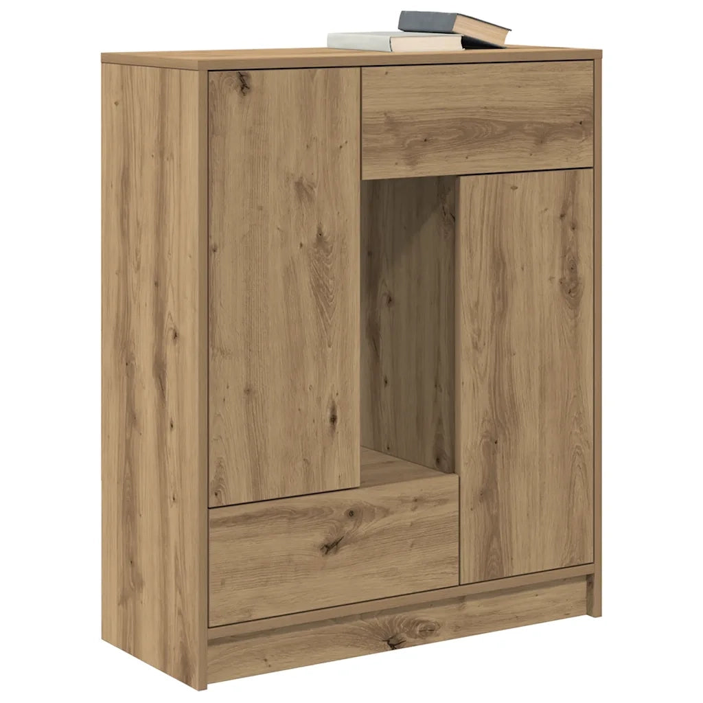Credenza con Cassetti e Ante Rovere Artigianale 73x31x90 cm 861858