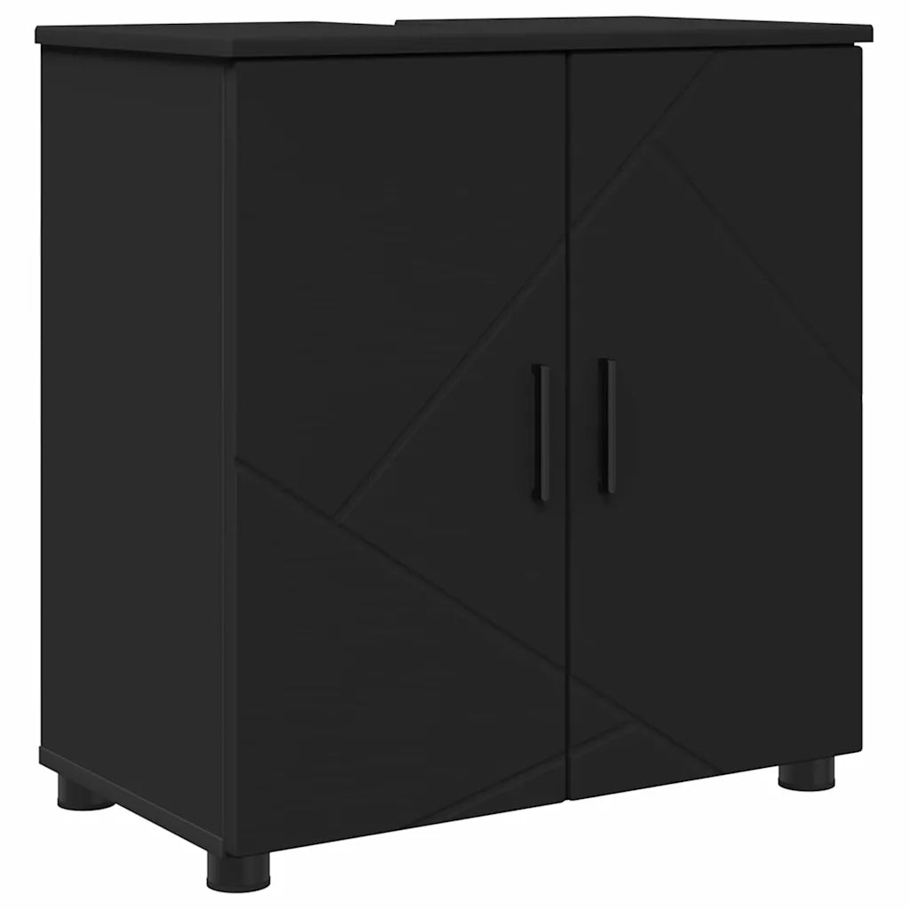Set di mobili per il bagno con cassetto con porta 4 pcs Nero 3392974