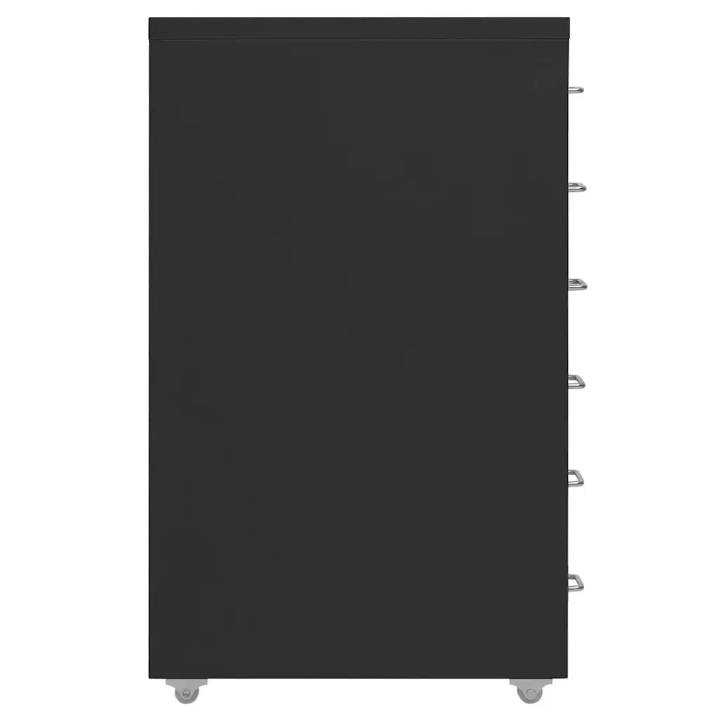 Schedario Mobile Nero 28x41x69 cm in Metallo 335918