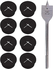 Cavi in ingresso flessibili - cavi in ingresso per ufficio - 8 pezzi - nero - silicone