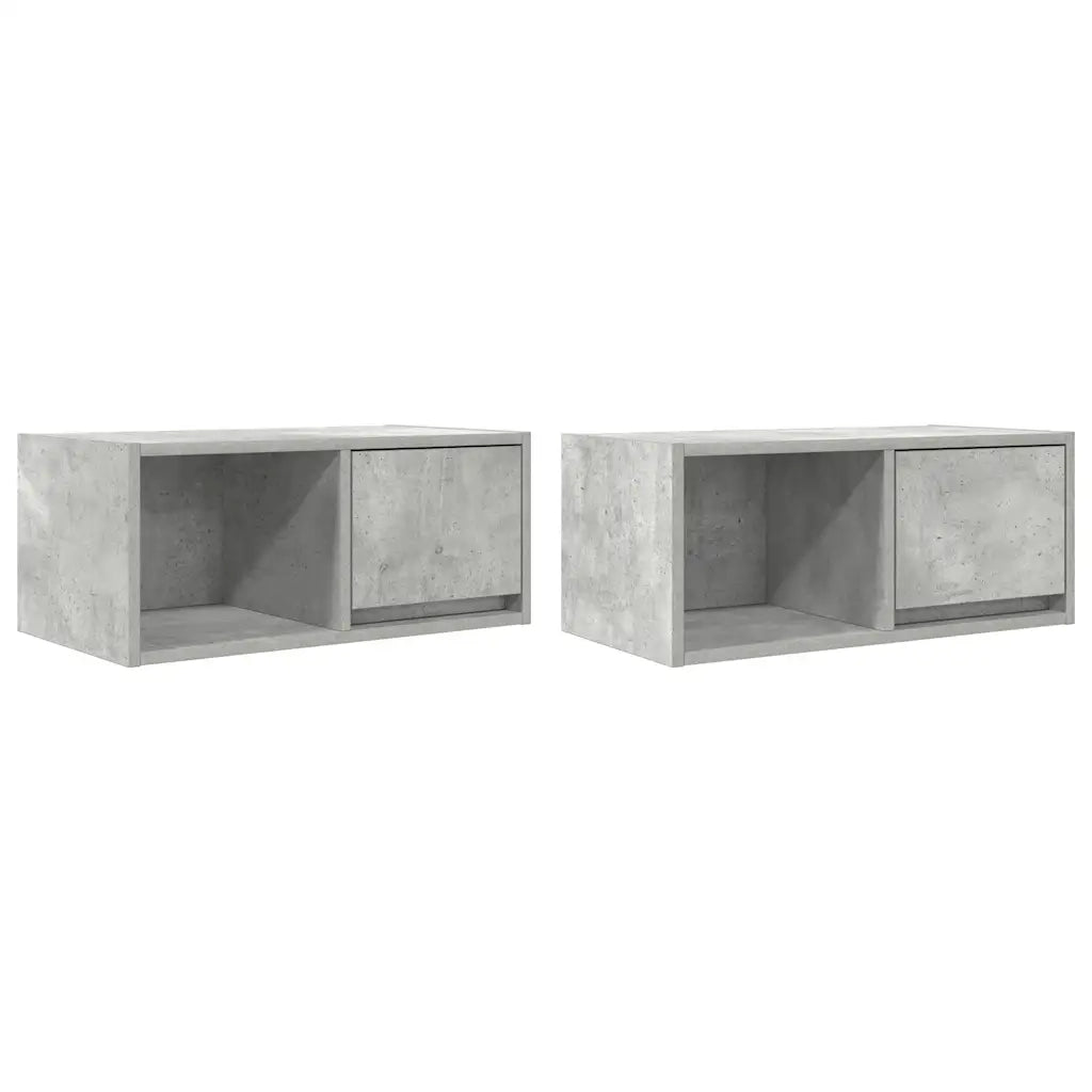 Mobili TV 2 pz Grigio Cemento 60x31x25,5cm in Legno Multistrato 861443