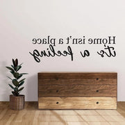 Non è un posto è un sentimento - Sticker per parete - Decorazioni per la camera - Citazioni per la casa - Trim per parete - Nero - Medio - WS16