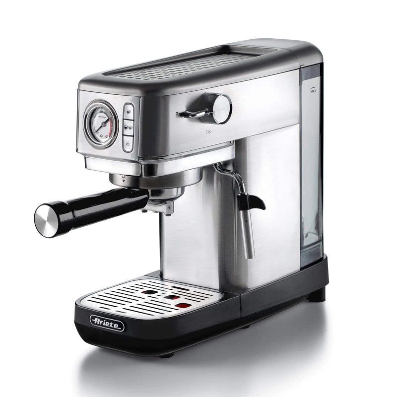 Macchina da Caffè con Manometro - 15 Bar - 1300W - Filtro ½ Tazze - Cappuccino - Silver