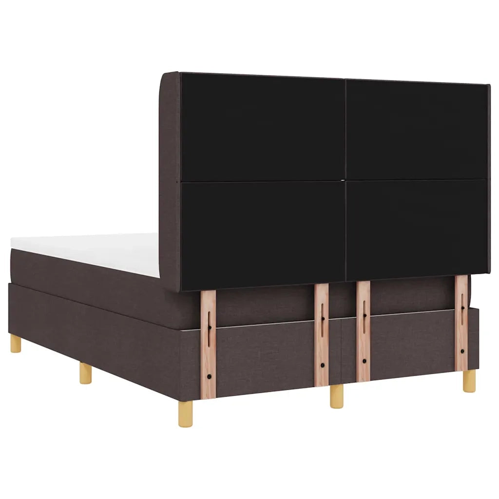 Letto a molle con strisce LED Marrone 160 x 200 cm Tessuto 3343766