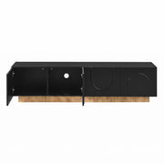 Mobile TV con 4 ante; 4 vani e passacavi - per soggiorno - 170×38×42 cm - nero