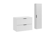 Set mobili bagno 80 cm con piano e Szafką wysoką Adel White 80 x 1401 x 46 cm
