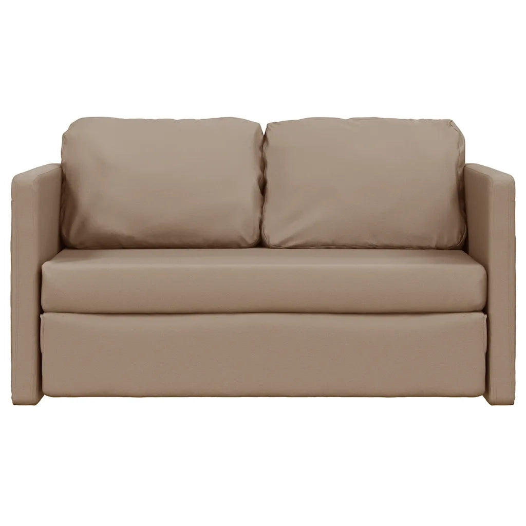 Divano letto | Sof¨¤ letto | Letto singolo da Terra 2 in 1 Cappuccino 112x174x55cm Similpelle
