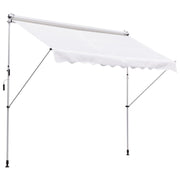 TENDA DA SOLE A MURO CON PALI DI SUPPORTO 300 X 150 CM  BIANCA
