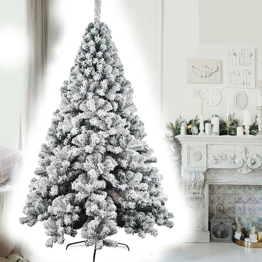 Trade Shop - Albero Di Natale Innevato 180 Cm Nataluna Super Folto Effetto Neve Modello Aspen -