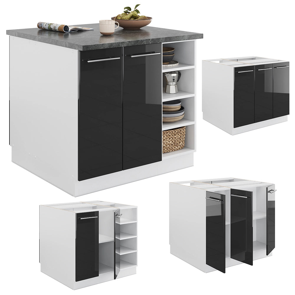 Vicco Isola cucina Antracite lucido/bianco 90 cm senza piano di lavoro