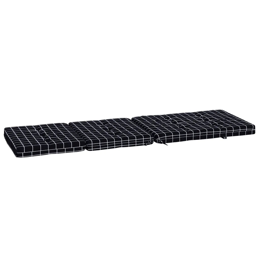 Cuscini Sedia Sdraio 2 pz Motivo Quadri Nero in Tessuto Oxford 362000