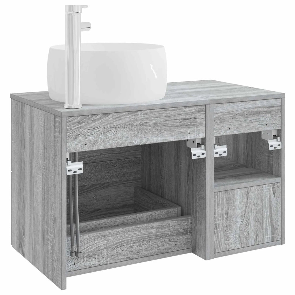 Set di mobili per il bagno 2 pcs Sonoma grigio 3403925