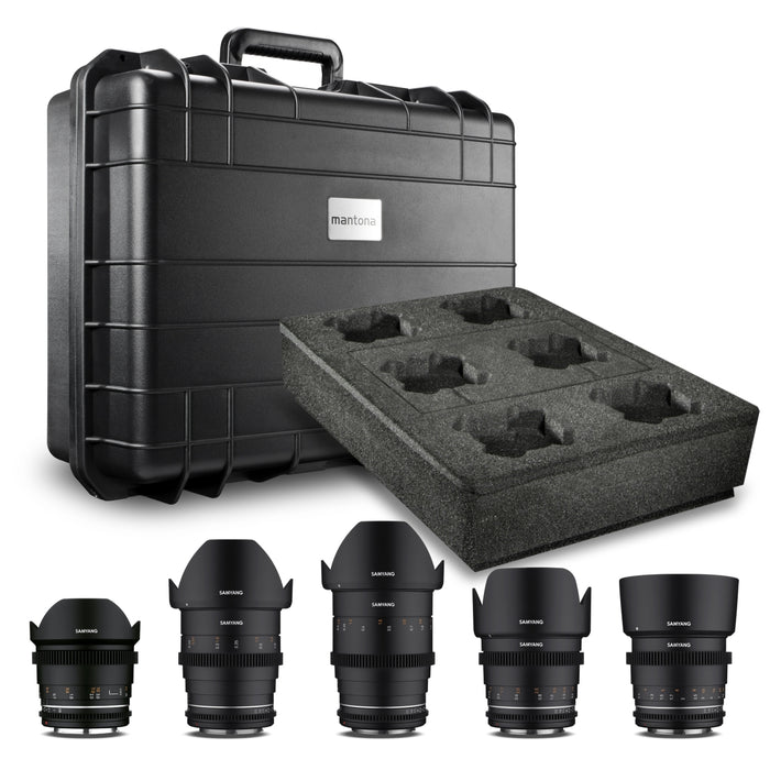 MF 14mm/24mm/35mm/50mm/85mm MK2 Custodia per obiettivi video VDSLR per Canon EF