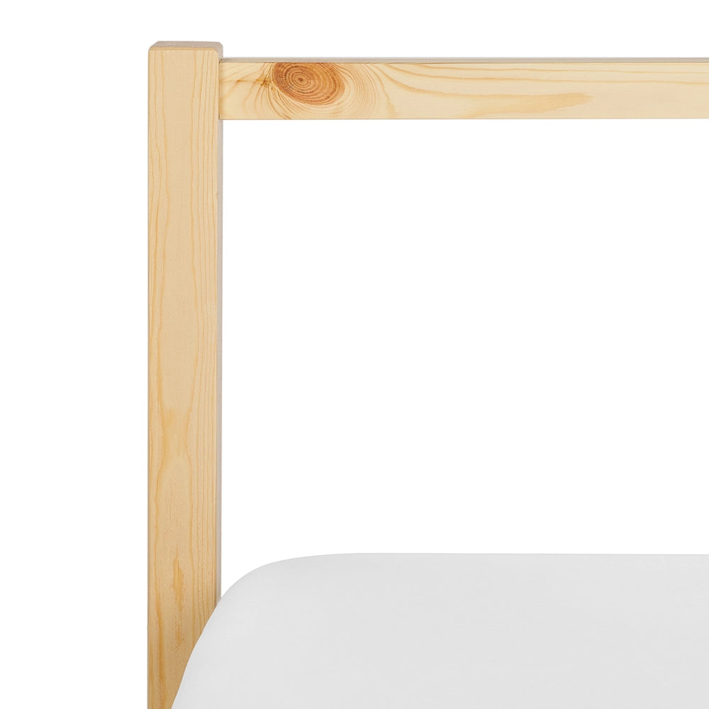 Letto in Legno di pino Chiaro con Rete a Doghe Stile Classico 160 x 200 cm
