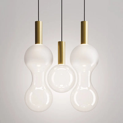 Zafferano Lampada a sospensione Sfera LED 8W 3000K Oro e Vetro Borosilicato Soffiato a bocca, Dimmerabile TRIAC, Altezza totale 328 cm, IP40