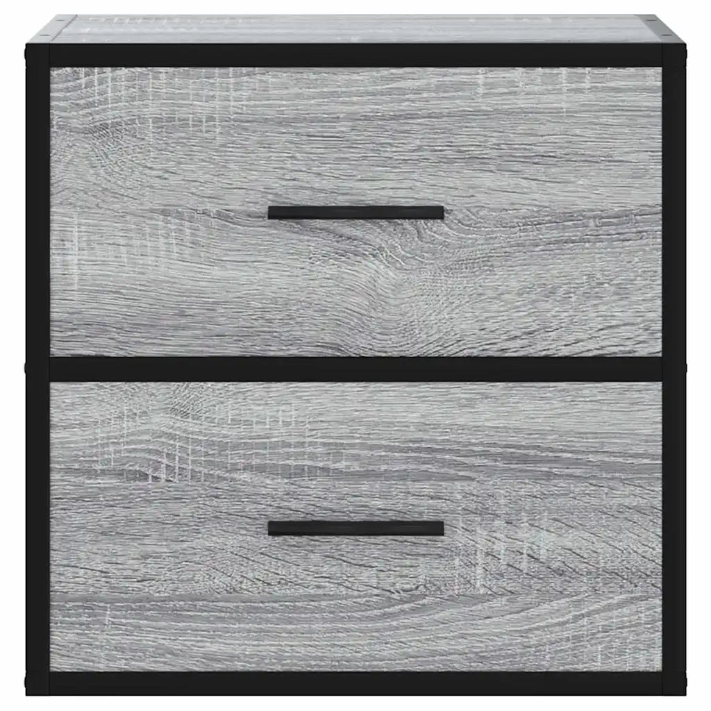 Comodini a Muro 2 pz Grigio Sonoma 40x31x39,5 cm