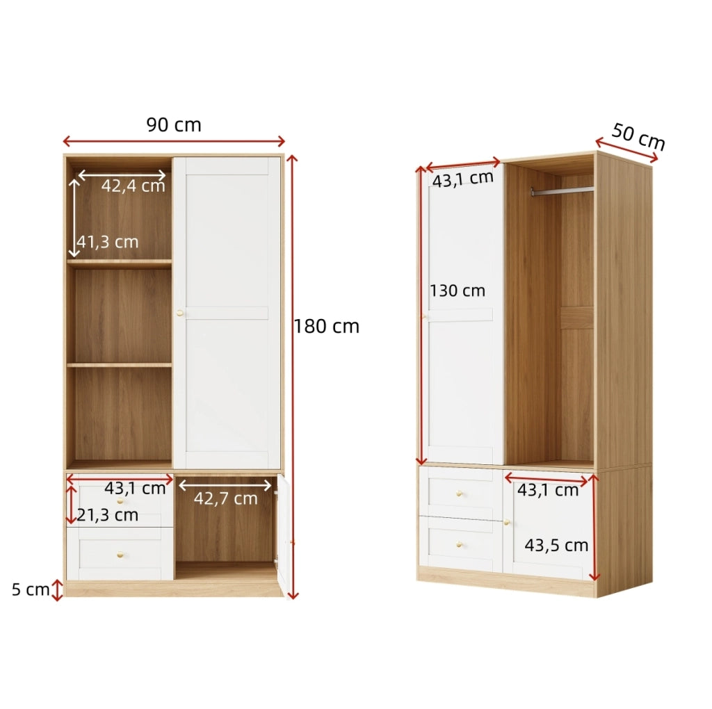 Set armadio e fasciatoio per cameretta in MDF
