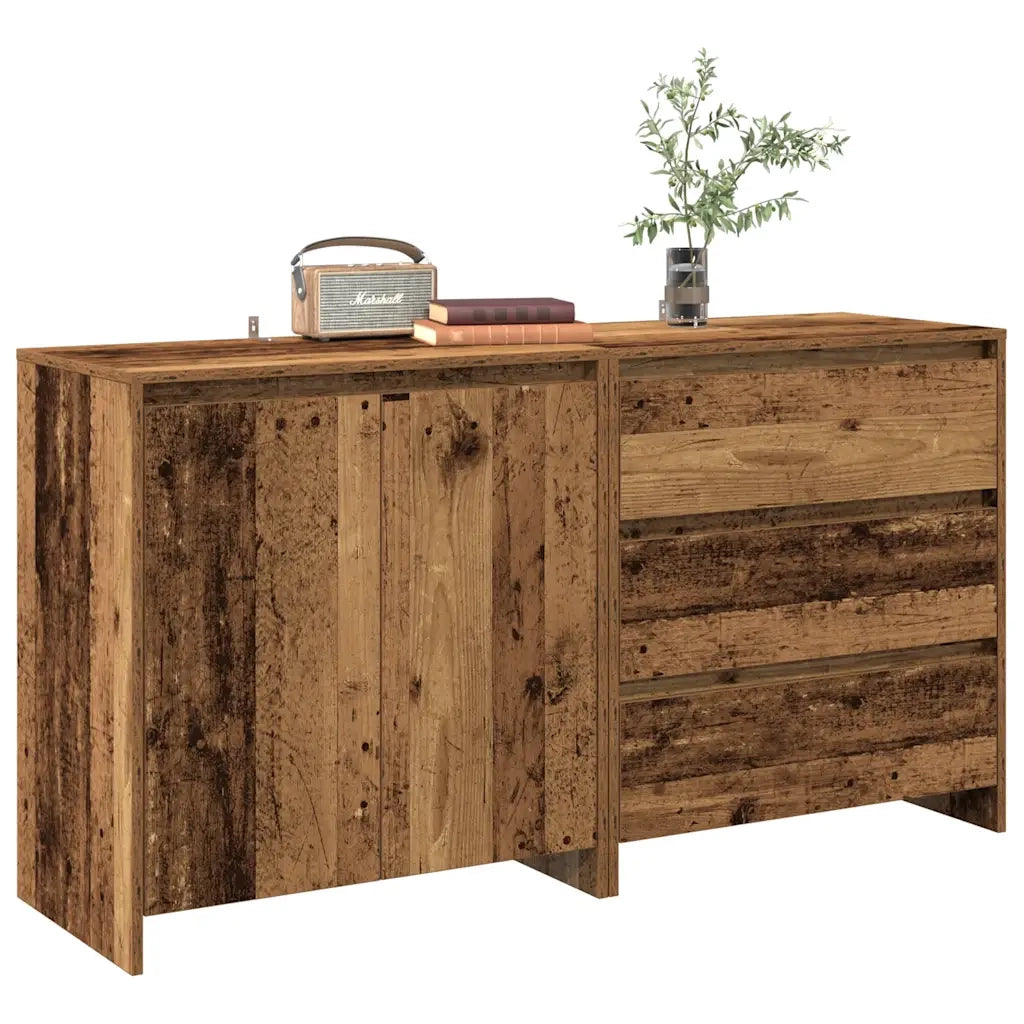 vidaXL Credenza 2 pz Legno Antico in Legno Multistrato
