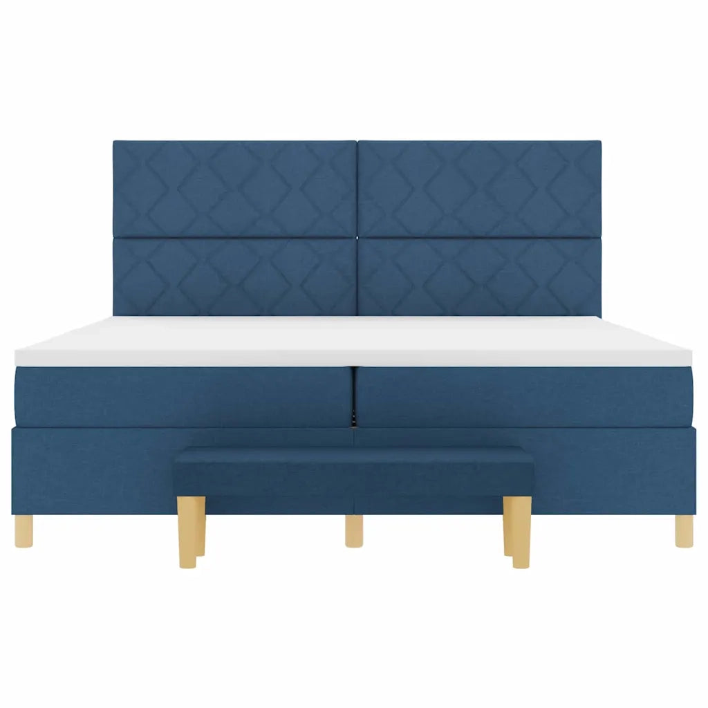 Letto a molle con materasso Blu 200 x 200 cm Tessuto 3344407