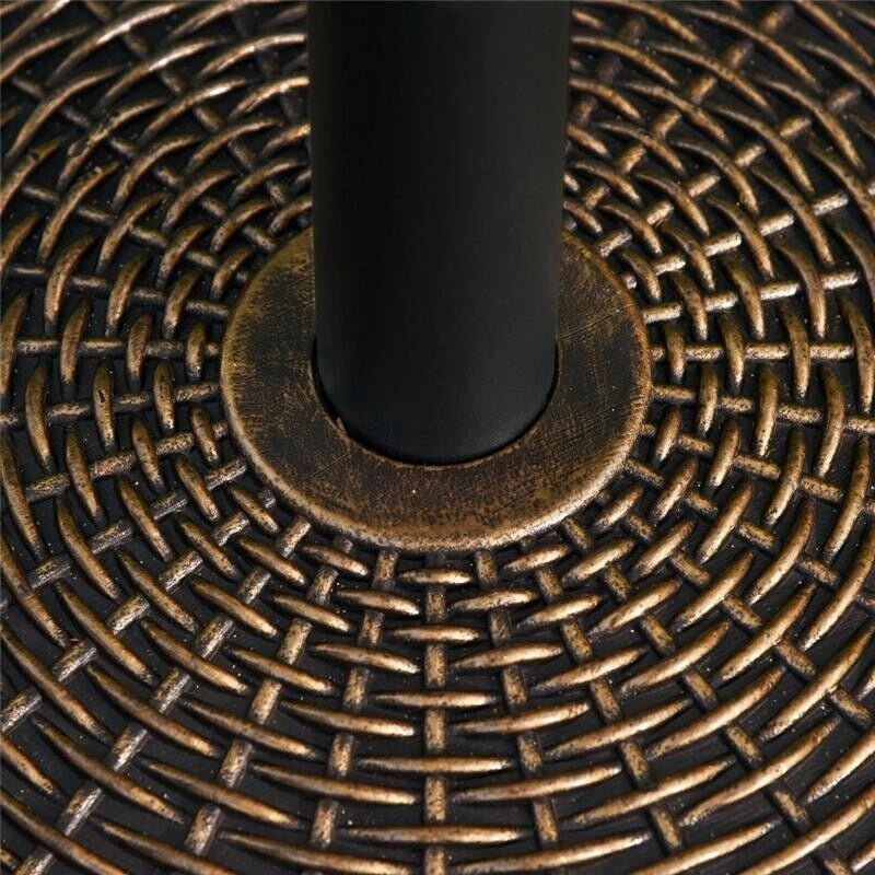 BASE PER OMBRELLONE ROTONDA IN PLASTICA EFFETTO RATTAN DA 25KG BRONZO