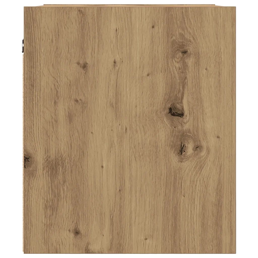 Set di 2 Comodini | Armadio da Notte | Mobiletto da notte a Muro Rovere Artigianale 38x34x40 cm