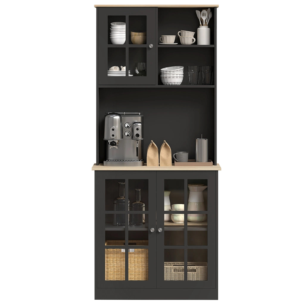 Credenza ¨C Zephmum ¨C Legno effetto quercia nero 80x37x183 cm