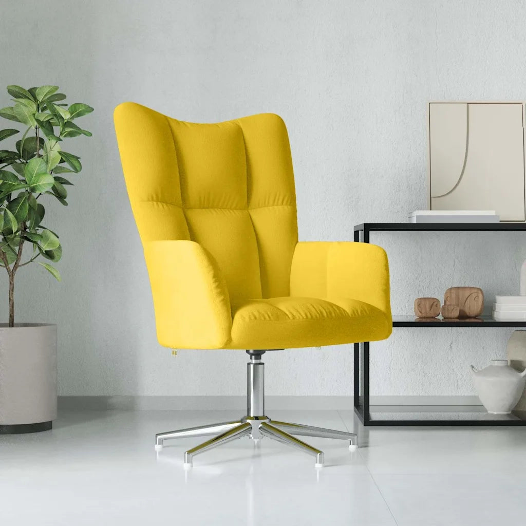 Poltrona | Sedia Relax Giallo Senape in Velluto