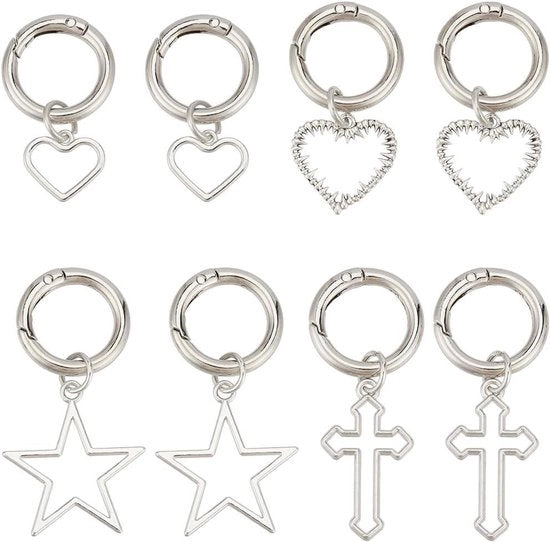 Accessori per Scarpe - Set di 8 - Stili Vari - Charms per Cinture di Scarpe - Per Donne - Accessori per Scarpe con Anelli a Gatto per la Primavera