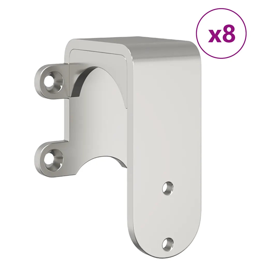 Kit Binari Porta Scorrevole 400 cm Acciaio Inossidabile Argento